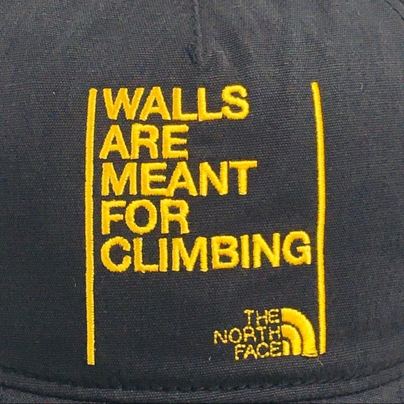 THE NORTH FACE Walls Are Meant For Climbing Baseball Hat Ball Cap Black NEW NWT - Picture 4 of 10